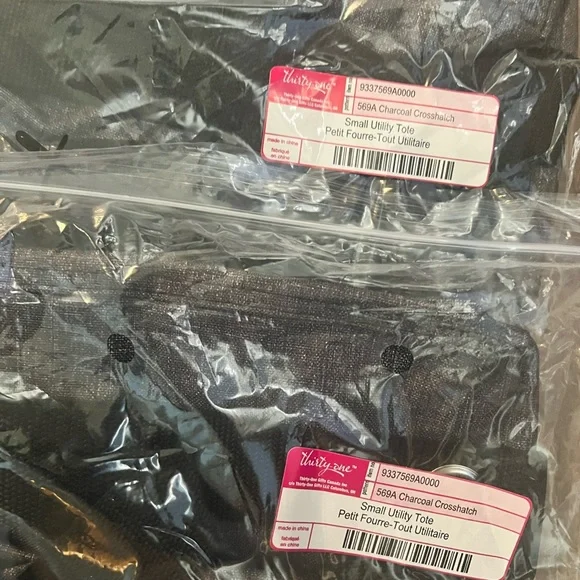 Charcoal Crosshatch Small Utility Tote - Picture 6 of 6